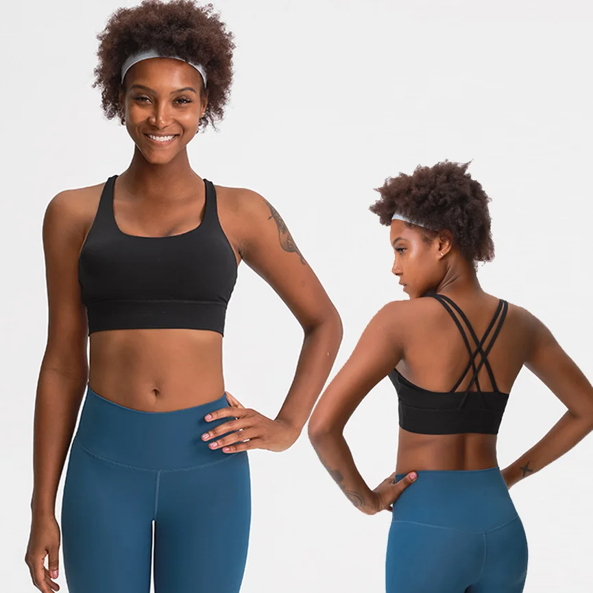 

Fashionable Comfortable Fitness Top Shockproof Women's Gym Sports Underwear Yoga Bra, Solid