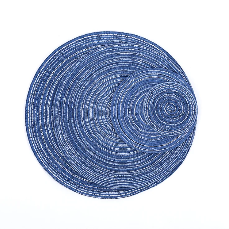 

wholesale fashion popular hot sale high quality Round Cotton Yarn Material Table Mat