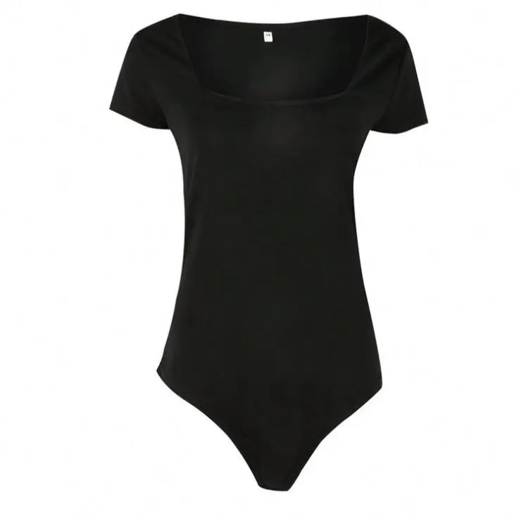 

2019 Sexy Women Clothing Short Sleeve Square Bodysuit Bodysuit Jumpsuit