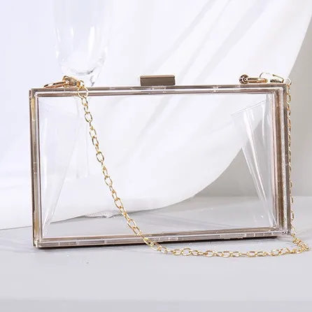 

Summer ladies transparent boxed purse women clear acrylic evening clutch bag, Multi-colored