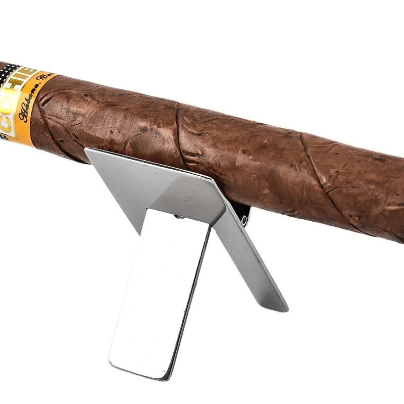 

New Stainless steel cigar rack smoking accessories cigar accessories gift sets Tobacco Pipe Stand Golf cigar holder for smoker, Silver or customized
