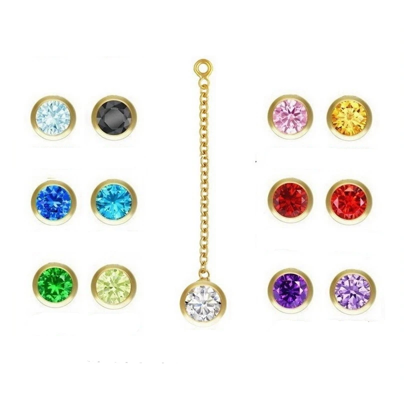 Vintage 14K Gold Filled 4/6mm Zircon 1" Cable Chain Drop for Jewelry Making