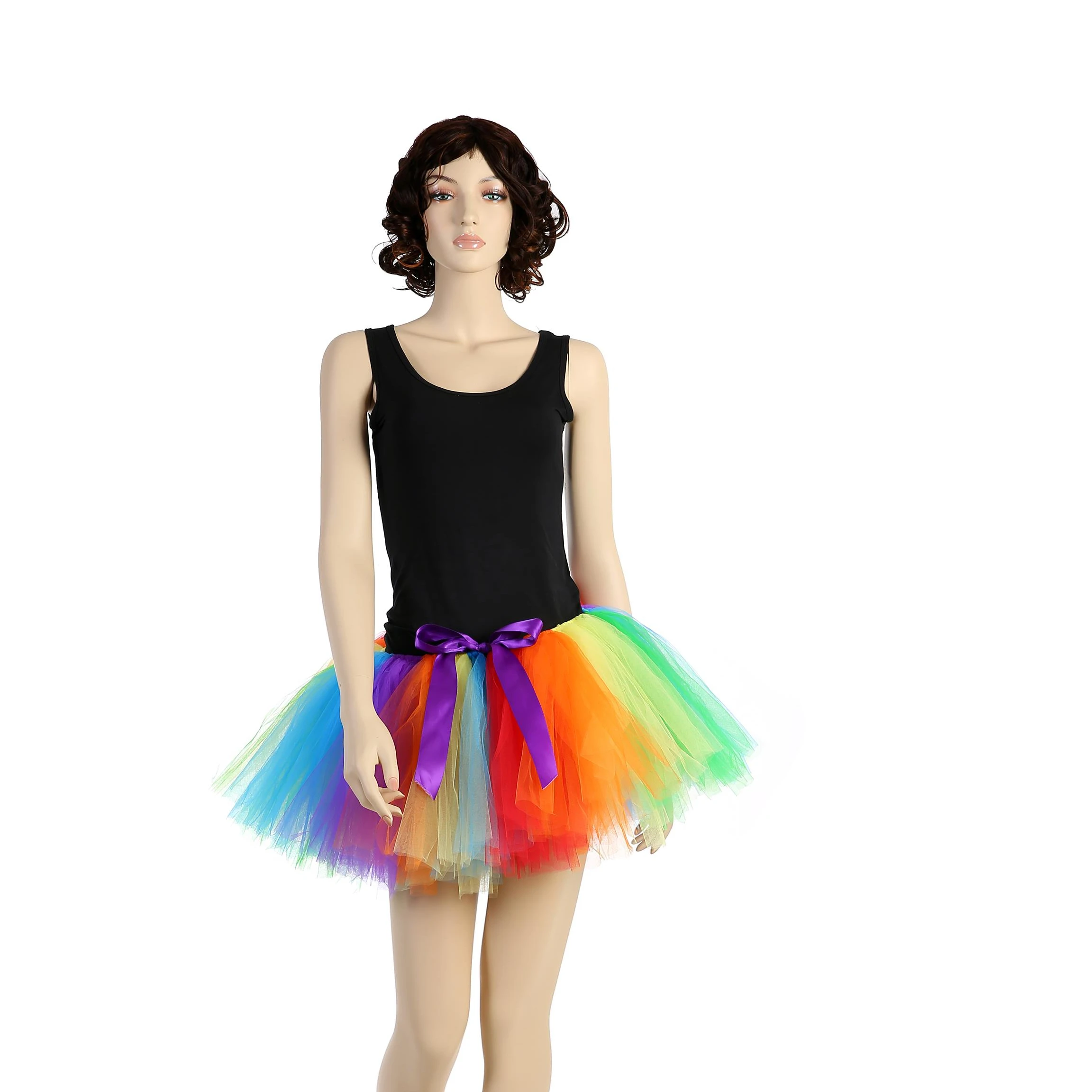 

Popular Design Women Party Cosplay Costume Rainbow Festival Ballet Tutu Dress Women, Black