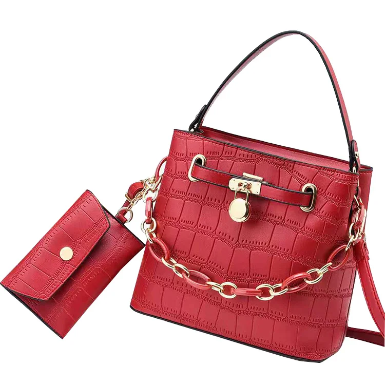 

CB401 New personality trend crocodile pattern bucket bag purses large handbags for women luxury set 2021
