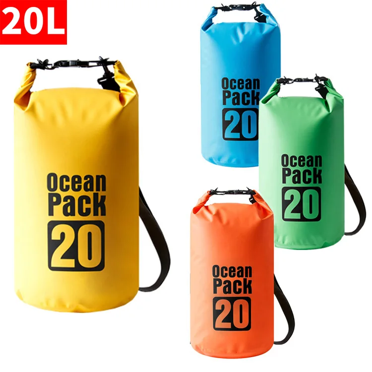 

Custom Logo 20L Colorful Unisex Sling Mountain Hiking Fishing Riding Floating PVC Tarpaulin Waterproof Dry Bag, Black,yellow,blue,pink,orange,green