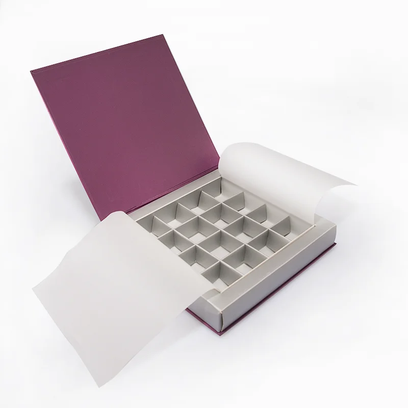 
Luxury Empty Custom Logo Candy Chocolate Packaging Boxes with Paper Divider 