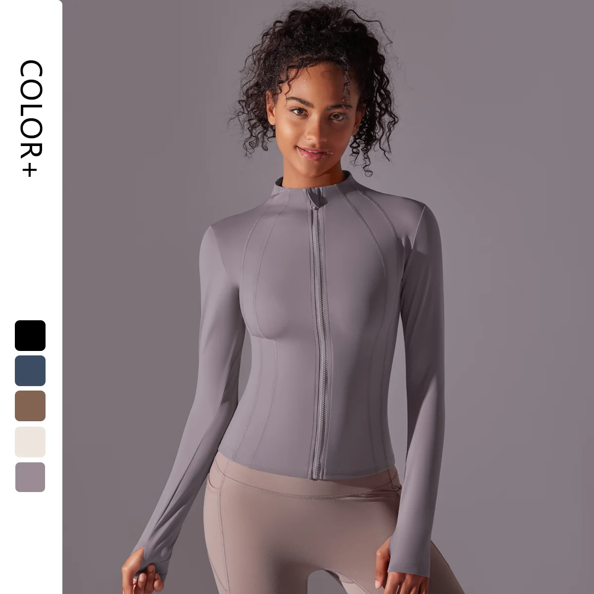 Women Yoga Fitness Outdoor Running Workout Zipper Breathable Training Coat Zip up Quick Drying Long Sleeve Sports Yoga Jacket