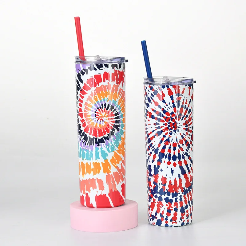 

2021 Hot sale insulated skinny tumblers 20oz stainless steel cup straw sublimation tumbler cups, Customized color acceptable