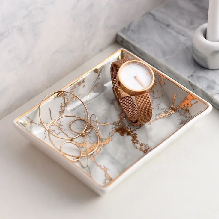 

Nordic style Ceramic plate ceramic jewelry ring holder dish