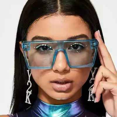 

Keloyi Flat Top Shades Sunglasses Women Gradient Plastic Gradient UV 400 Custom Logo 2021 New style Mirror Square, 13 colors