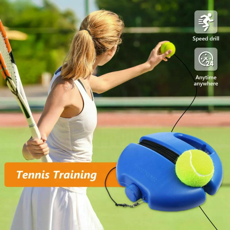 

Tennis Trainer Basic Exerciser Tennis Training Tool with Rope Singles Beating Automatic Rebound Rubber Band Sparring Device