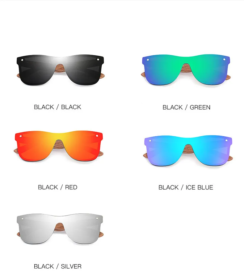 

New style one-piece bamboo and wood glasses trend polarized sunglasses driving travel outdoor mirror