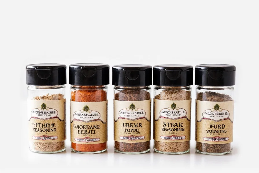 Different steak cuts with appropriate seasoning blends