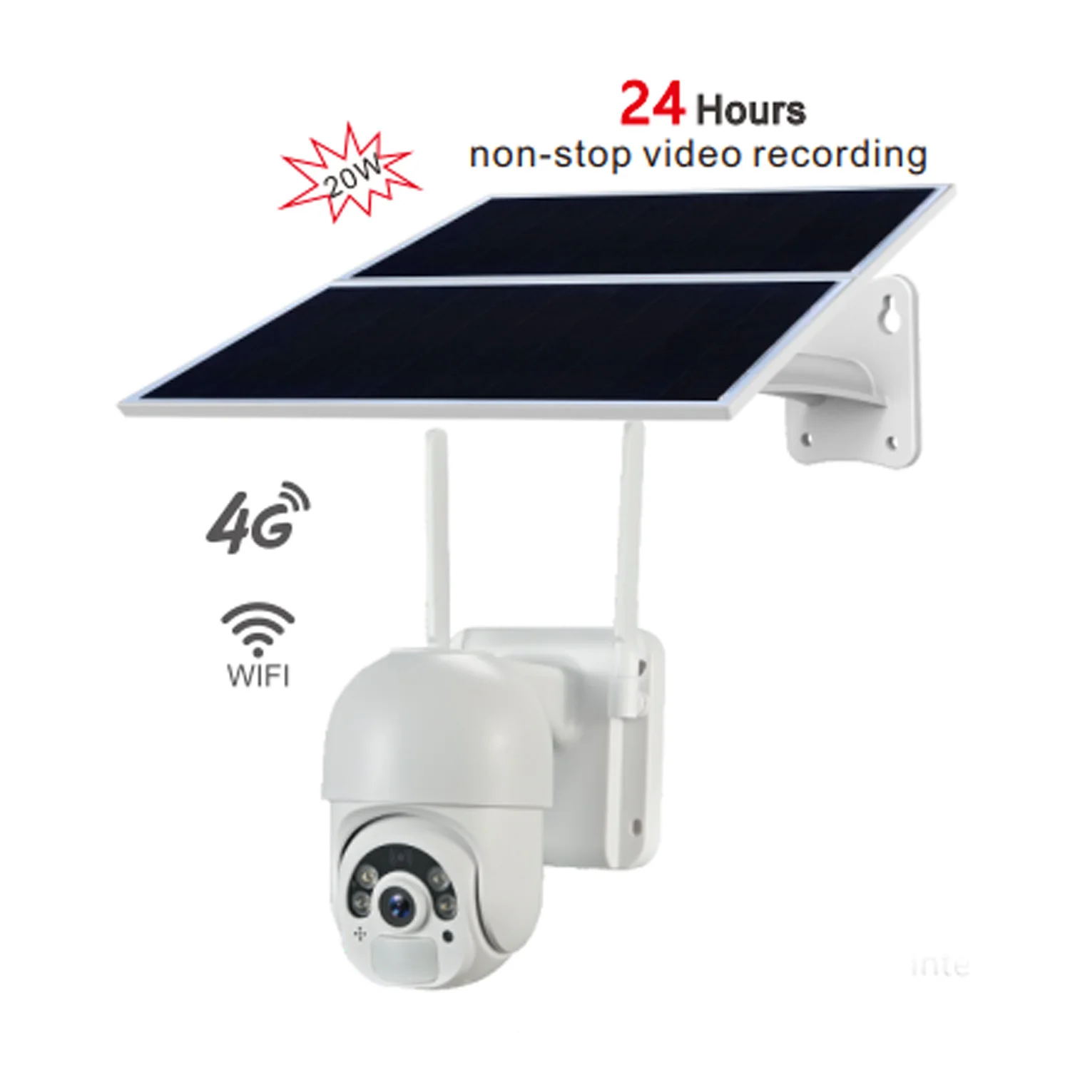 

4G PTZ Wireless Outdoor Battery Powered Security 20W Solar Panel CCTV Camera 24 hours non-stop recording Two- way audio