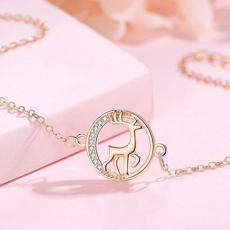

Adjustable Bracelet Animal Fawn Woman Bracelet Minimalist Christmas Gift 925 Sterling Silver Bracelet