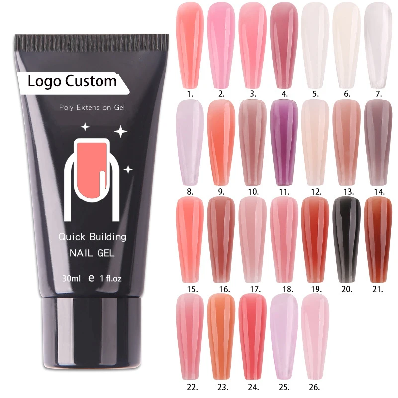 

Your Logo Nail Gel For Nails Extension Finger Nail Art Manicure Acryl Gel Varnish 15ML UV Gel Polish Extension, 24 colors