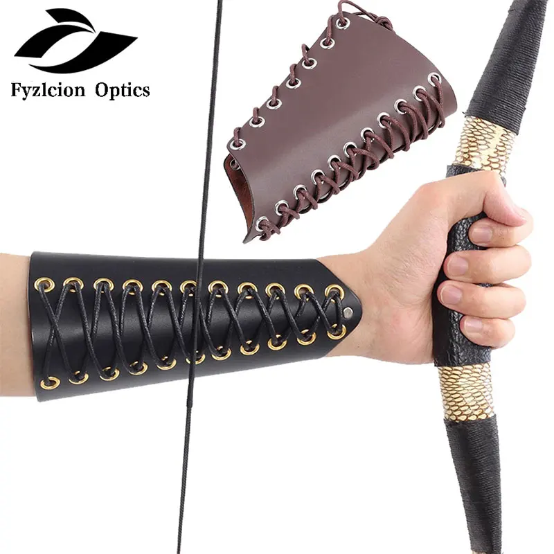 

Adjustable Straps New Archery Accessory PU Leather Protective Arm Guard Archery Protector Pull Arm Guard For Hunting Practice