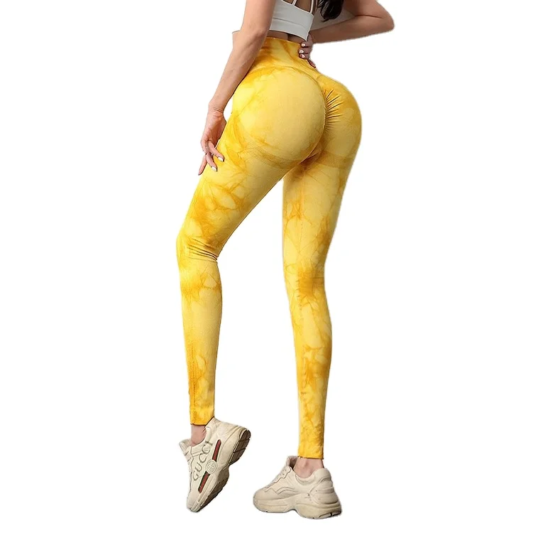 

Peach Hip Yoga Pants Active Workout Athletic Running Yoga Leggings Tie Dye Yoga Leggings For Women