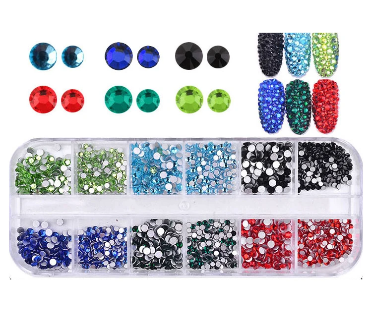 

NA053 1440pcs nail stone rhinestones crystal nail art accessory AB Crystal rhinestone stone 3D Charm press on nails coffin