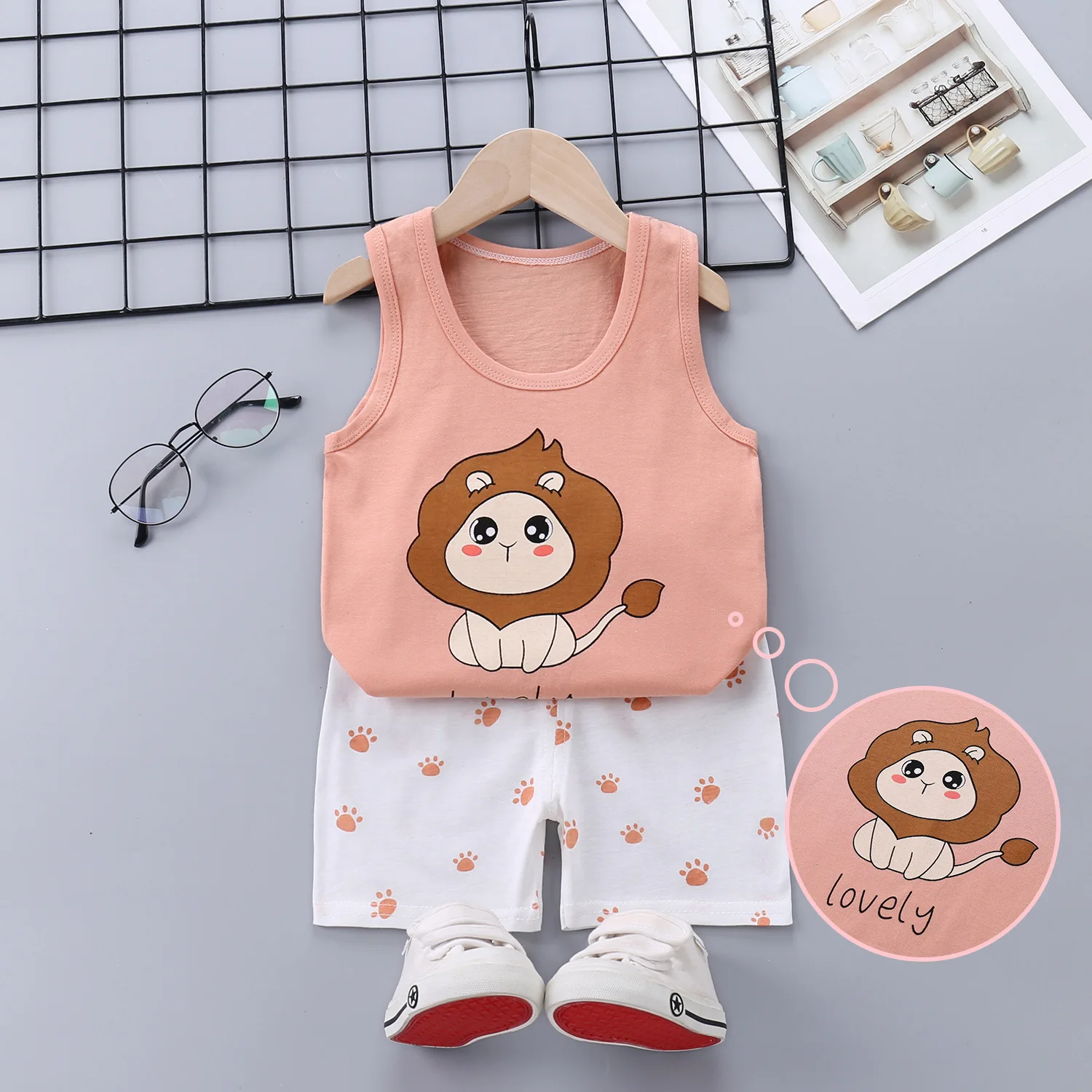 

Summer Baby Clothes Sets Kids Pajamas Baby Loungewear sets Boys Girls Pijamas Cotton Nightwear 2-piece set, Pic shows