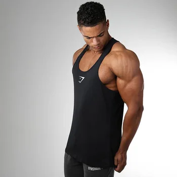 

Bodybuilding Fitness Design Mens Gym Men Custom Logo Fitness Polyester Cotton Tank Tops