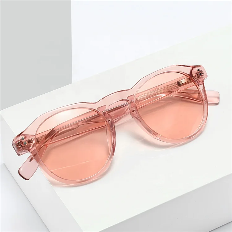 

New trendy round fashion women and man polarized acetate frame sunglasses