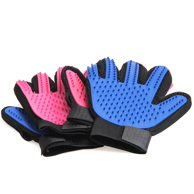 

2021 Hot Selling Pet Grooming Gloves Blue For Dog Shedding Gloves Brush, Blue,pink