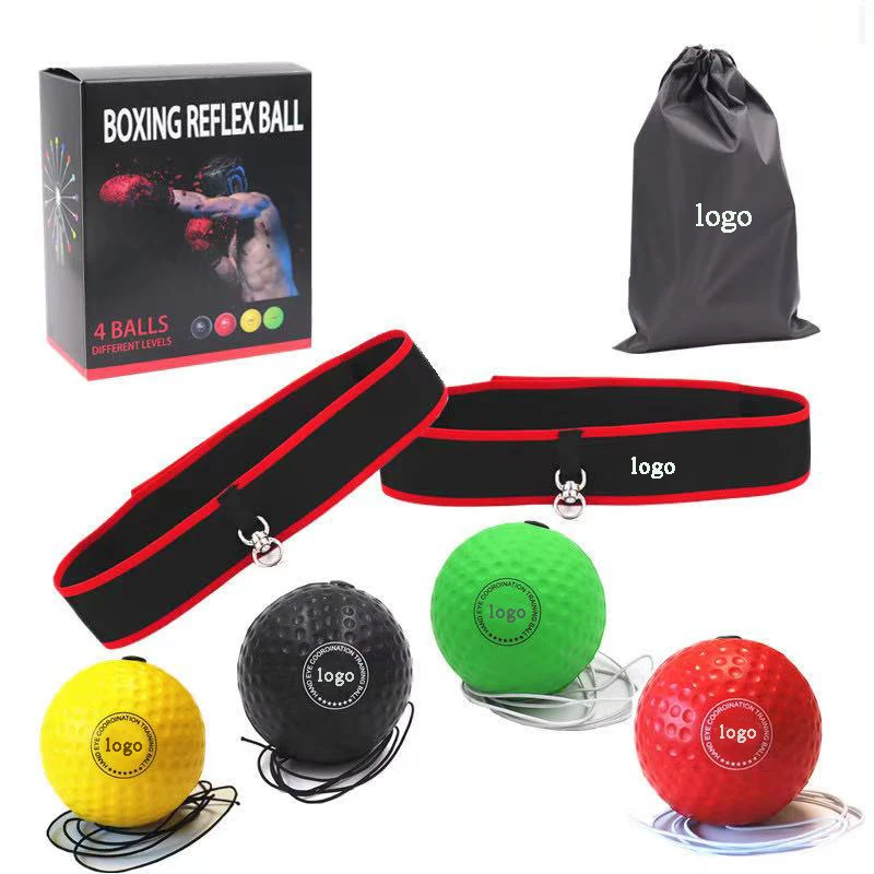 

New Product Boxing Reflex Balls with Headband Speed Sports Training Punch Fight React Head Ball, Black