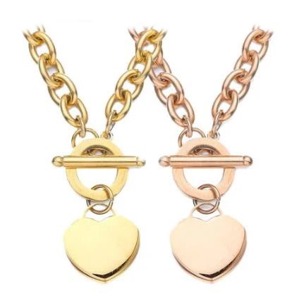 

Unique Design Stainless Steel Chain Blank Pendant Heart Necklace for Women
