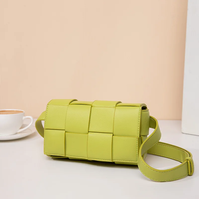 

Summer Shoulder Woven Handbag Fashion Chest Bag Diagonal Span Packet Solid Color Women Handbag Wholesale, White, green, black, kiwi green