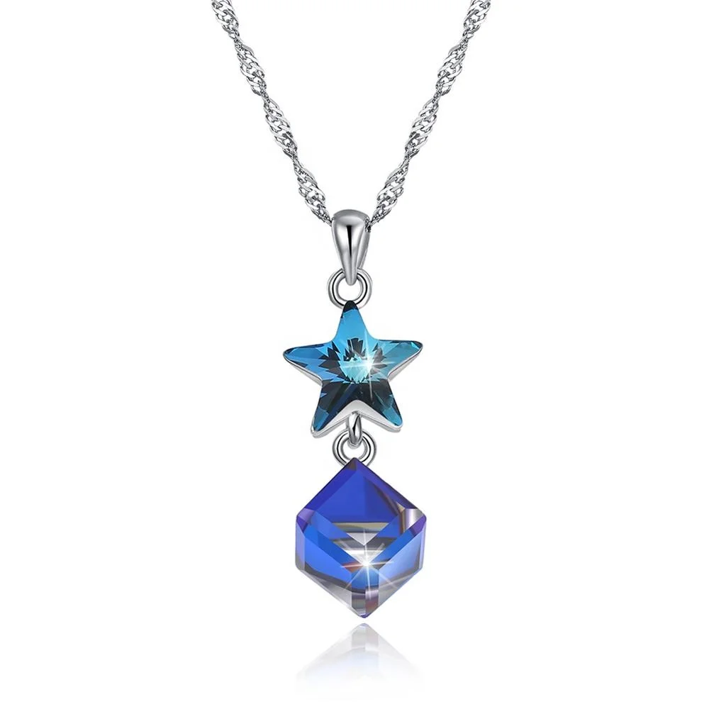 

Factory Made New Design Woman Fashion Cubic Crystal Star Pendant Necklace