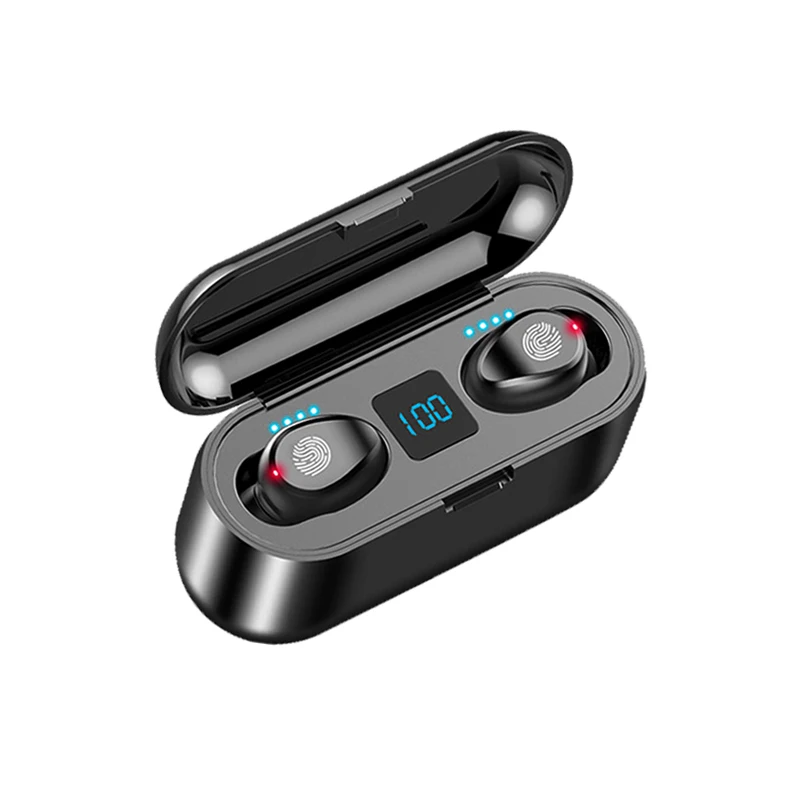 

BT5.0 Headphone True Wireless Earbuds earphone with Charging Case Deep Bass Earbuds Fingerprint touch LED headset