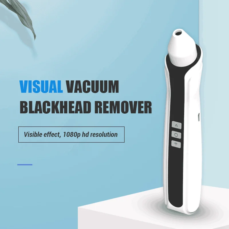 

Phone Linked Display WiFi Visual Suction Pore Vacuum Blackhead Remover With Camera Nose Face Vaccum Whitehead Blackhead Remover, White & black