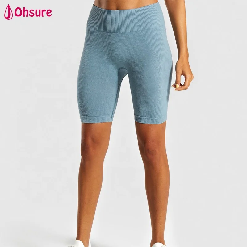 

sport booty shorts seamless rib yoga high waist custom women sports shorts