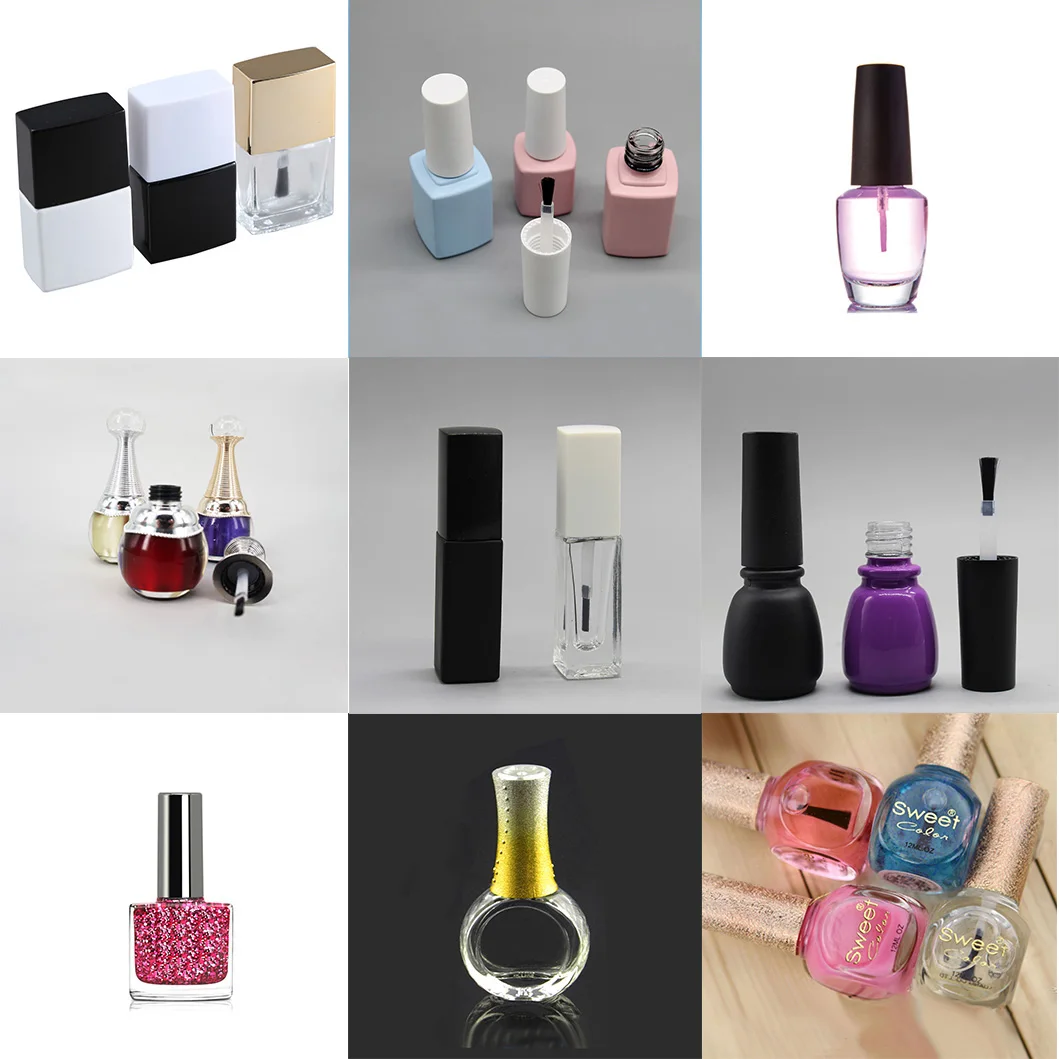 Custom 12ml Square Clear Empty Glass Uv Nail Polish Bottles For Nail Polish Buy Empty Nail