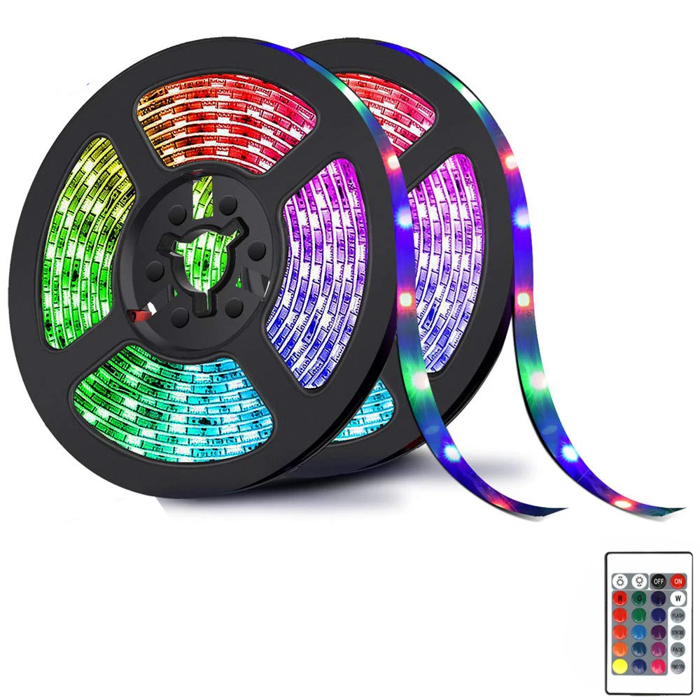 LED Strip Light SMD2835 5050 5M 10M Waterproof RGB LED Tape DC12V Ribbon diode led Strips Lamp with IR Remote Controller