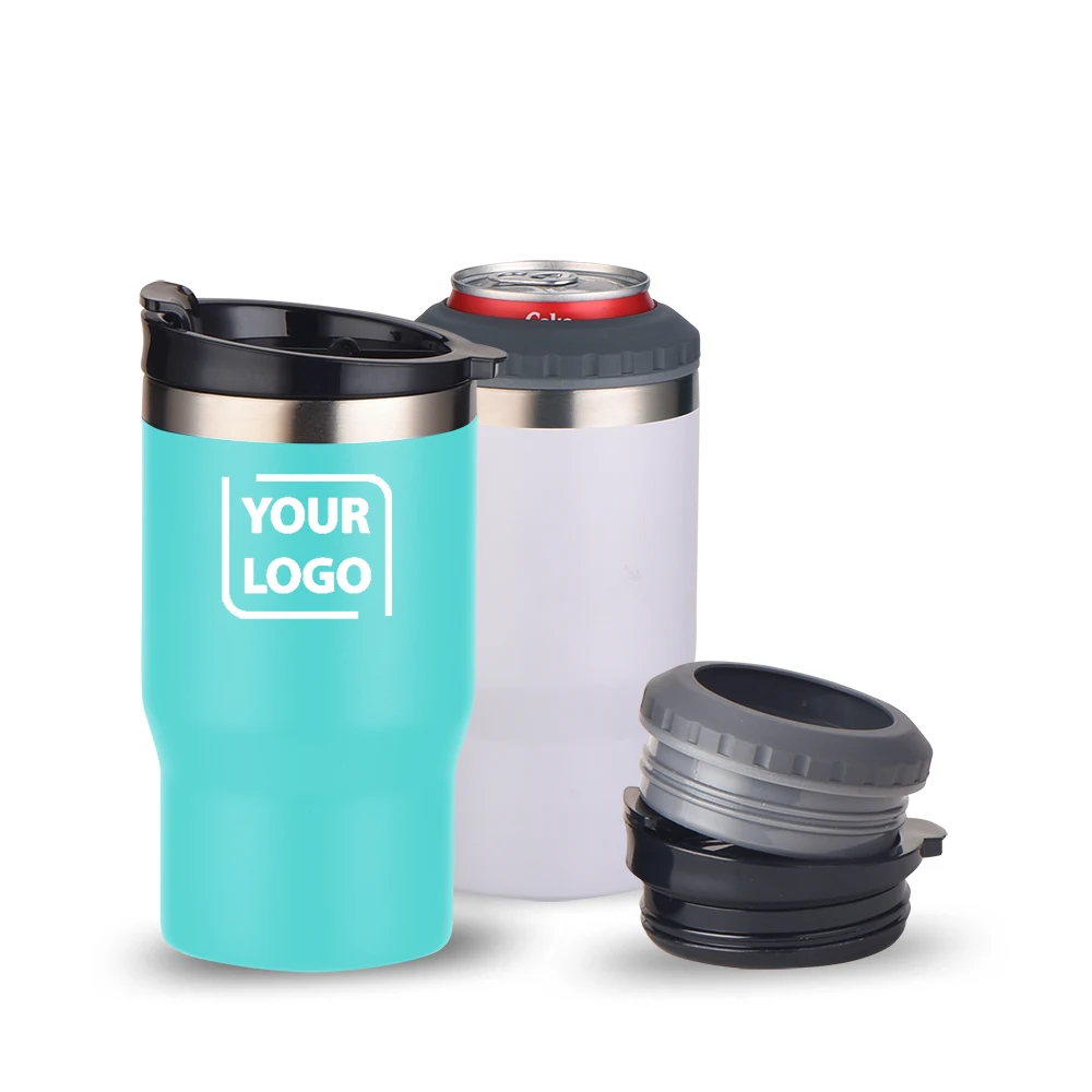 

Stainless Steel Insulated Plain Doube Purpose Cool Tumbler 4 In 1 Can Cooler Coozie