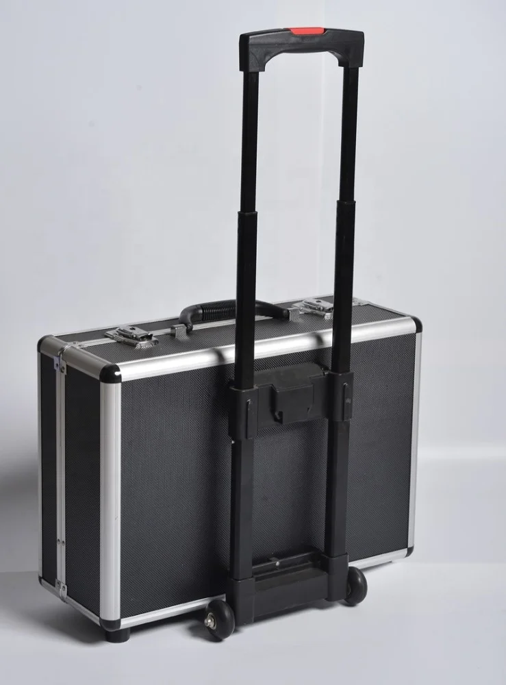 
Black Color Trolley Case For Multi Function Lock Aluminum Storage Tool Box 