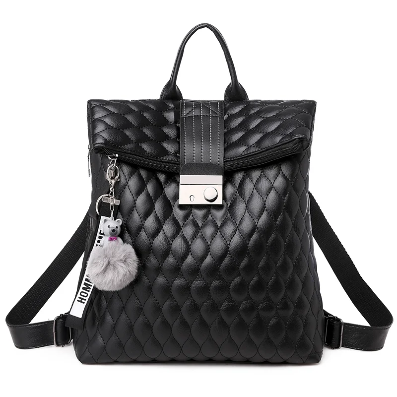 

2019 New Fashion Nice Anti Theift PU Leather Waterproof Casual Women backpack Ladies Bag Pack with lock