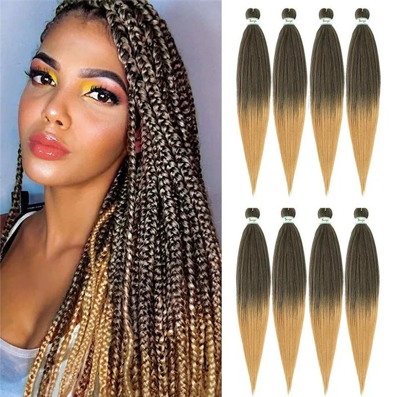

Ez Braid Top Selling Hot Water Pre Stretched Ombre Hair Synthetic Braiding Hair for Women Pre Stretched Braiding Hair, More colors avalilable