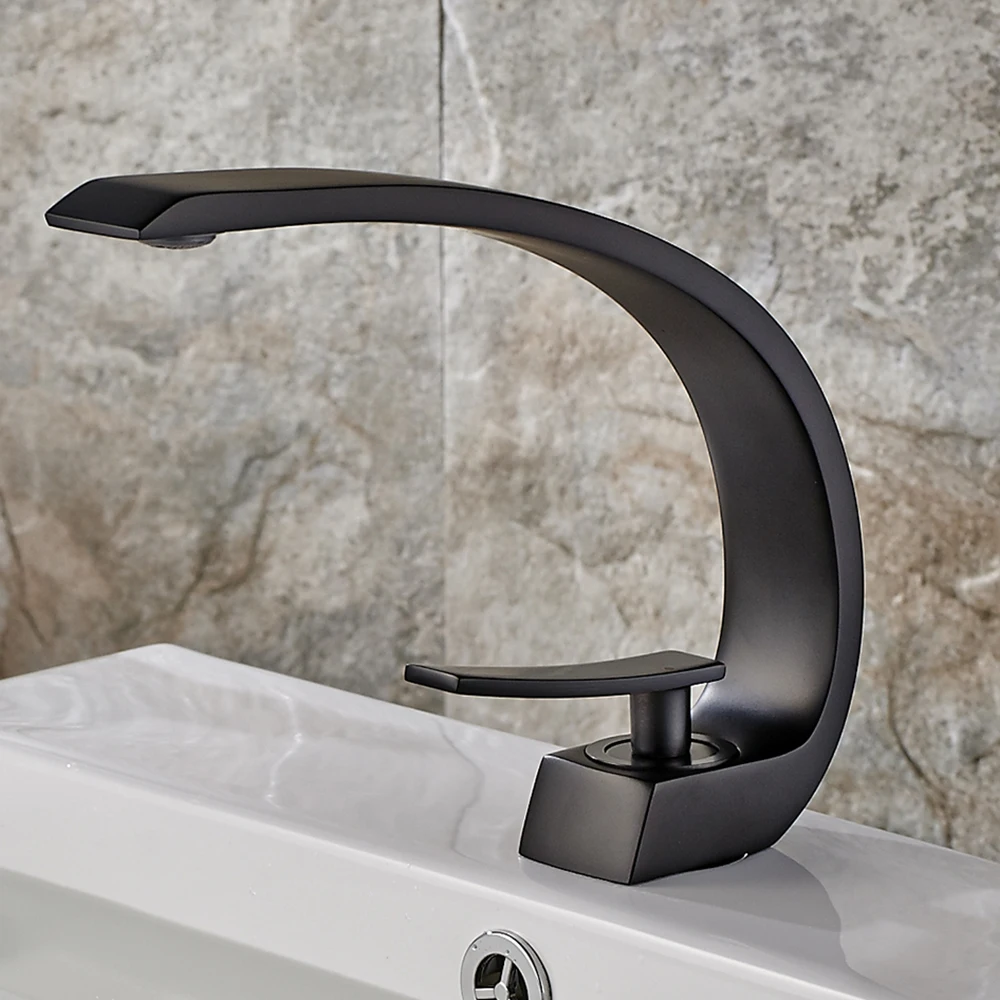 

FLG Factory Wholesale Black Finished Single Handle Basin Tap Bathroom Faucets