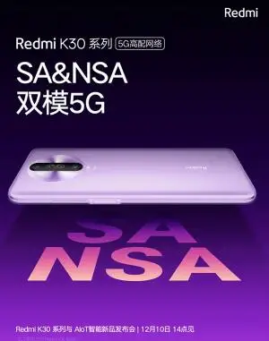 Bán trước điện thoại thông minh Xiaomi chính hãng 5G Xiaomi Redmi K30 Phiên bản toàn cầu Điện thoại di động đã mở khóa Điện thoại Android 