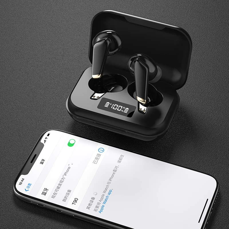 

Mini Headphones T90 TWS 5.0 Wireless Earbuds Earphone 300Mah Charging Sports Gaming Headset LED Display Headphone