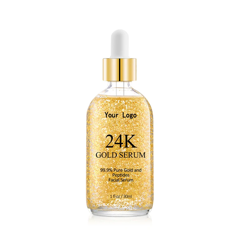 Oem Private Label Organic 24 K Golden Active Serum 24k Gold Facial Skin ...