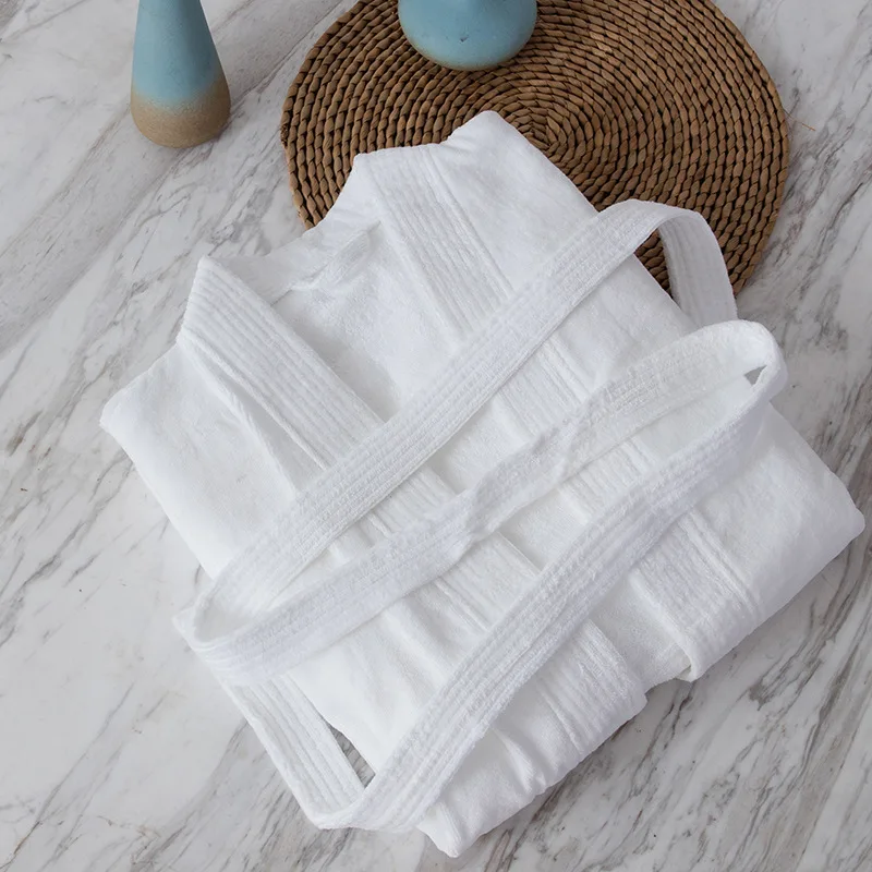 
luxury cotton white Hotel bathrobe kimono collar 