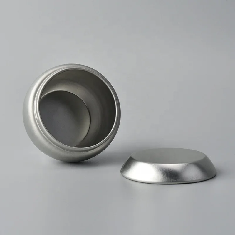 Vintage silver Metal Candle tin Container with lid for home Decoration in bulk