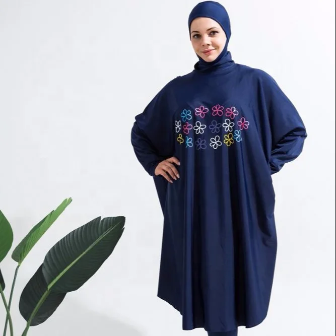 

MOTIVE FORCE Muslimah Swimming Wear Bat Top + Long Pants + Hijab 3pcs/set Islamic Clothing