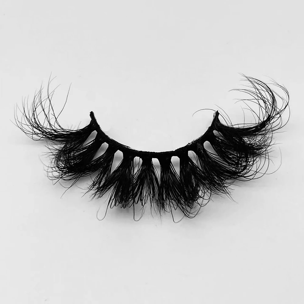 

New Design 25MM Russian Volume Siberian Mink Fur Strip Lashes 25MM Russian Eyelashes Russian 3D Volume Mink Strip Lashes