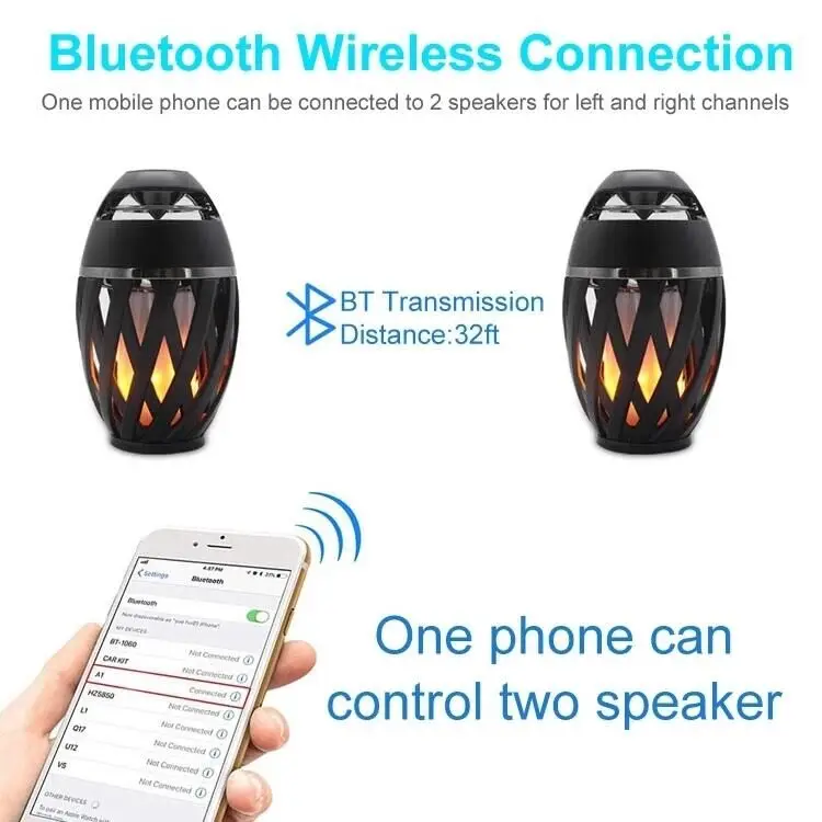 New arrival outdoor portable bright led flame lamp bluetooth speaker - ANKUX.COM