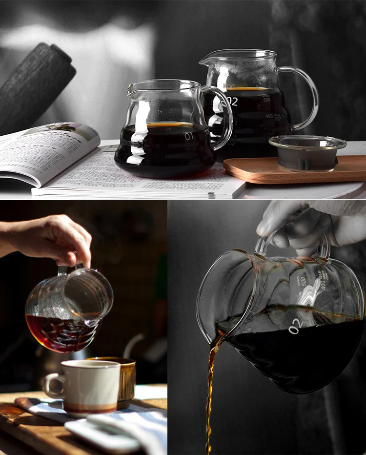 Hot Coffee Dripper Glass Coffee Server Pot Pour Over Coffee Making